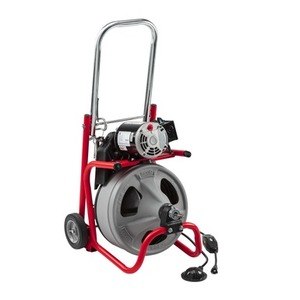 lot 11 image: Rigid K-400 Drain Cleaning Snake Auger 120-Volt Drum Machine with C-32IW 38 in. x 75 ft. Cable  4-Piece Tool Set & Gloves