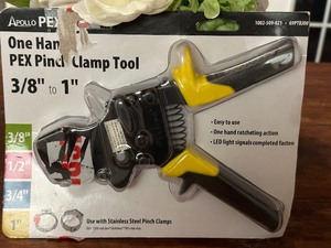 lot 41 image: Apollo 38 in. to 1 in. 1-Hand PEX-B Pinch Clamp Tool - Has Light Indicator for Proper Crimp  Complete Connection