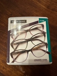 lot 183 image: New 3 Pack of Design Optics By Foster Grant Limited Collection Reading Glasses 2.00