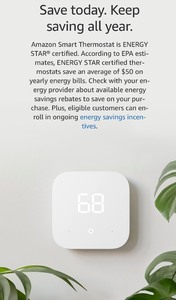 lot 37 image: Amazon Smart Thermostat  Save money and energy.