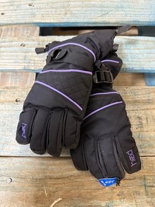 lot 150 image: New Head Kids Winter  Ski Gloves with Dupont Sorona Insulation Black & Purple  L Large