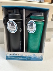 lot 159 image: ThermoFlask Stainless Steel 40oz StrawSpout Lid, 2-packv