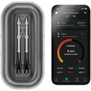 lot 25 image: New Chef iQ Smart Thermometer and Hub, 2 Probe Set