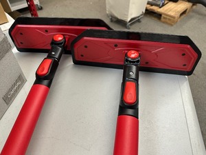 lot 163 image: 2 New Suncast Telescoping Windshield Ice Scrapers  Snow Squeegees  Brooms