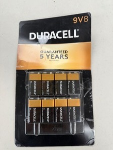 lot 191 image: 8 Pack Duracell 9V Batteries  - New Open Box