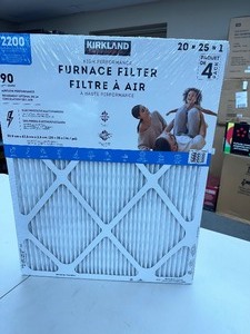 lot 194 image: New 4 Pack of Kirkland Premium Filtration 2200 Furnace Filters 20x25x1