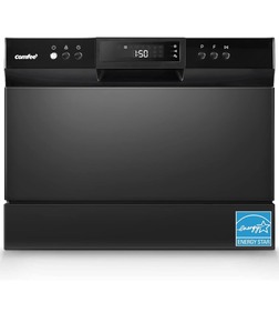 lot 26 image: COMFEE Countertop Dishwasher, Energy Star Portable Dishwasher, 6 Place Settings & 8 Washing Programs, Speed, Baby-Care, ECO& Glass, Dish Washer for Dorm, RV& Apartment, Black
