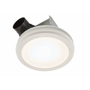 lot 88 image: Broan NuTone Roomside 110 CFM Humidity Sensing Decorative Ventilation Fan with Round Flat Panel LED Light