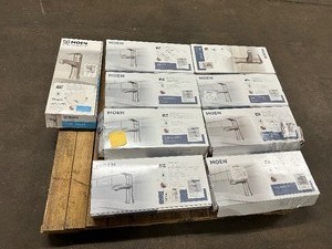 lot 217 image: 9 Open Box  Customer Return Moen Bathroom Faucets 7 Moen Liso & 2 Moen Tilson