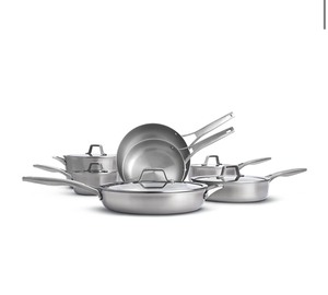 lot 27 image: Calphalon Premier 12-piece Stainless Steel Cookware Set