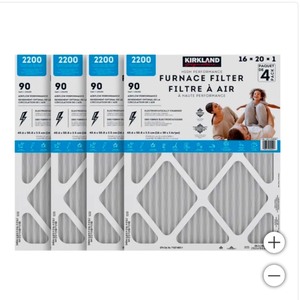 lot 122 image: New 4 Pack of Kirkland Premium Filtration 2200 Furnace Filters 16x20x1