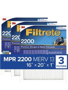 lot 166 image: New 3 Pack of 3M Filtrete Premium Filtration 2200 Furnace Filters 14x25x1