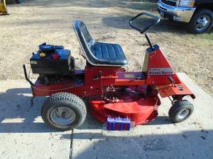 Wheel Horse 108R mower. Appears to have new 8hp motor. Tested & works. As shown.
