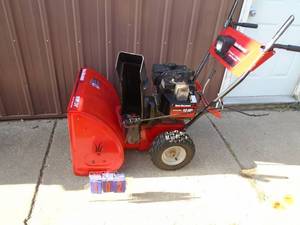 Yard Machine 10 hp 24� electric start snow blower. Good overall condition. Tested & works. As shown.