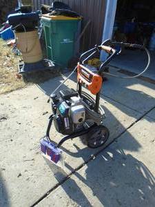 Honda powered 5 hp 2800 psi pressure washer with wand, hose & tips. Tested & works. As shown.