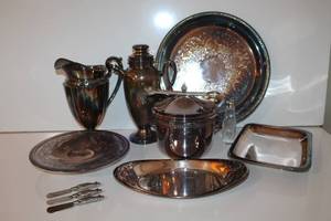 lot 56 image: Silver Plate Serveware & Utensils