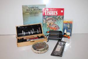 lot 62 image: Xacto Knife Set & Fishing Items