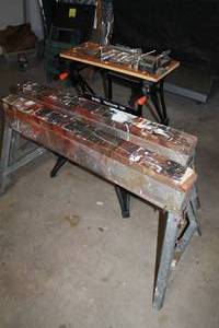 lot 130 image: Black & Decker Workmate Bench, Saw Horses, Vise & Clamps