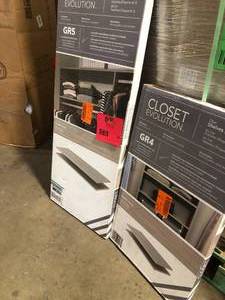 Lot of assorted Closet evolution Shelves customer Returns see pictures