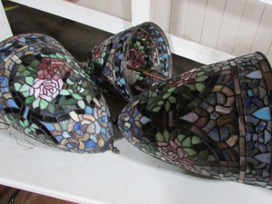lot 120 image: Antique Stain Glass Pendant Lights