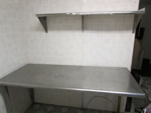 lot 124 image: Stainless Table and Shelf
