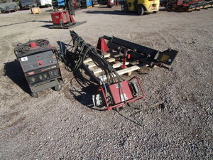 lot 11 image: Lincoln Ideal Arc CV 305 Welder wZipline Weld Boom & DH-10 Wire Feed Control & Dual Wire Feeder