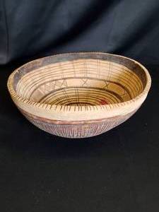 Handcrafted Decorative Bowl with Intricate Geometric Designs