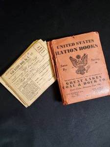 Collection of 7 Vintage U.S. War Ration Books from 1940s