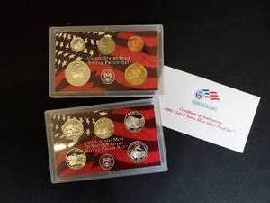 Set of 2 United States Mint Silver Proof Coin Sets