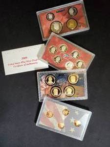 Set of 10 United States Mint Silver Proof Coins with Certificate of Authenticity (2009)