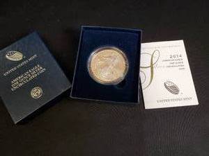 2014 American Eagle One Ounce Silver Uncirculated Coin with Certificate of Authenticity