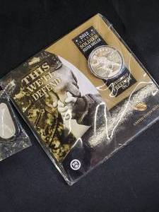 2012 Infantry Soldier Silver Dollar Coin with Dog Tag and Certificate of Authenticity