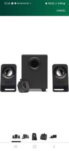 lot 32 image: S 21 Logitech stereo Speaker  Subwoofer (New but in broken pack)