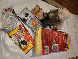lot 35 image: Lot of Miscellaneous Items Clay Dog, Tool Organizer, Filters, and RCA Electronics