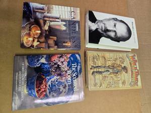 lot 42 image: Lot of 4 Books ( Stev Jobs (Biography) by Walter Isaacson, Wild Times (Fiction) by Brain Garfield, Candles (Craft) by Diana Civil, and the Scented Room (Home Decor) by Barbara Mil Ohrbach)