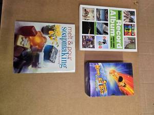 lot 44 image: Lot of 2 Books ( Melt & Pour Soapmaking, and  Goldmine Record Album price Guide , 7th Edition) and 5 games ( See pictures )