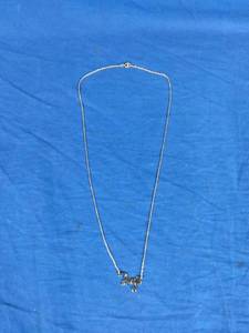 lot 108 image: 14K Gold Over Sterling Silver Personalized Fancy Script Name Necklace, Angie
