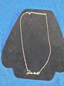 lot 131 image: 14K Gold Over Sterling Silver Personalized Script Name Necklace, Fariah or Zariah