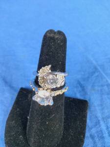 lot 138 image: Two New Stainless Steel CZ Rings Size 6