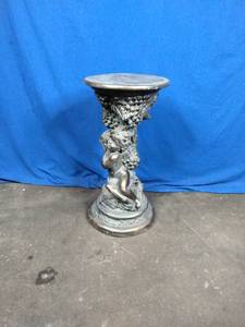 lot 148 image: Concrete or Plaster Cherub Stand  Plant Stand 12x 25 Indoor  Outdoor