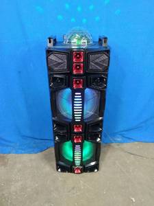 lot 166 image: New beFree Sound Dual 12 Subwoofer Bluetooth Portable Party Speaker With LED Lights, Retails for $310