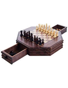 lot 218 image: Trademark Games Octagonal Chess and Checkers Board