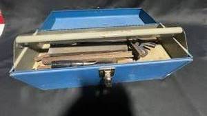 lot 3 image: Vintage Tool Box with Assorted Hand Tools