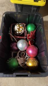 lot 96 image: Collection of 9 Vintage Christmas Ornaments with Decorative Picks
