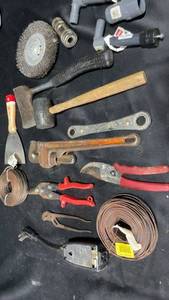 lot 112 image: Assorted Hand Tools and Plumbing Supplies Lot