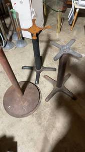 lot 139 image: Set of 3 Vintage Metal Table Bases for Restoration