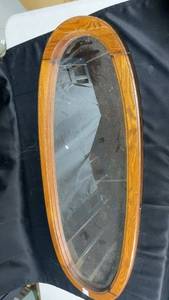 lot 141 image: Vintage Oval Wood-framed Mirror