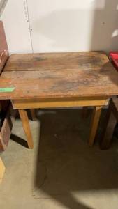 lot 164 image: Vintage Wooden Table with Rustic Finish