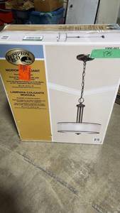 lot 175 image: Hampton Bay Moroka Pendant Light Fixture - Dark Bronze Finish