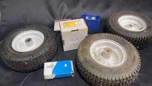 lot 192 image: Lot of 3 Used Wheels with Various Electrical Components